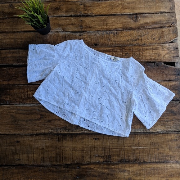 🔴Final Price BB Dakota White Chevelle Crop Blouse - Picture 2 of 8
